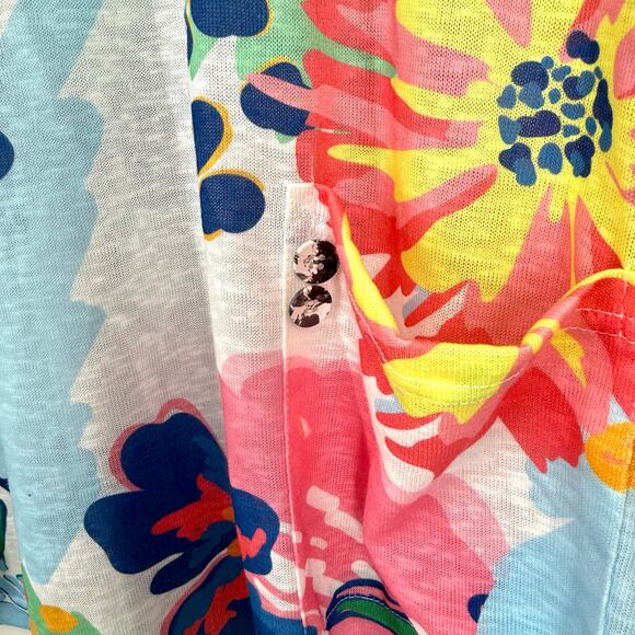 Shana Sz Large Floral Tropical Wearable Art to Wear Summer Blouse Shirt Top - Picture 6 of 10